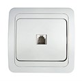 Розетка телефонная 1-м СП Classico 2034 16А IP20 бел. ASD / IN HOME 4690612000404 464643 - фото 16762168
