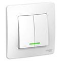 Выключатель 2-кл. СП Blanca 10А IP20 (сх. 5) 250В с подсветкой бел. SE BLNVS010511 1210253 - фото 16762172