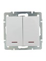 Выключатель 2-кл. СП Rain IP20 с подсветкой механизм бел. LEZARD 703-0288-112 450501 - фото 16762216