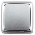 Выключатель 1-кл. ОП Альфа 10А IP20 250В с индикацией с монтаж. пластиной серебр. HEGEL ВА10-116-06 418142 - фото 16762312