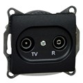 Розетка телевизионная оконечная TV/R Glossa 1дБ механизм антрацит SchE GSL000794 404502 - фото 16762425