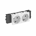 Розетка 2-м Modul45connect STD-D0C RW2 16А 250В 0град. с заземл. защ. шторки бел. OBO 6120362 371160 - фото 16762526