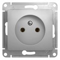 Розетка 1-м СП Glossa 16А IP20 без заземл. механизм алюм. SE GSL000341 1063745 - фото 16762687