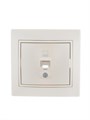 Розетка компьютерная 1-м СП Mira RJ45 16А IP20 со вставкой жемчуж./бел. перламутр. LEZARD 701-3030-139 249511 - фото 16762892