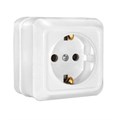 Розетка 1-м ОП Олимп 16А IP20 с заземл. бел. UNIVersal О0028 78414 - фото 16763470