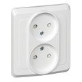 Розетка 2-м СП Этюд 16А IP20 250В без заземл. защ. шторки бел. SE PC16-006B 87969 - фото 16763511