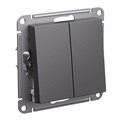 Выключатель 2-кл. AtlasDesign (сх. 5) 10AX механизм базальт SE ATN001451 1742035 - фото 16763563