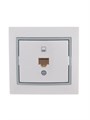 Розетка компьютерная 1-м СП Mira RJ45 бел./сер. LEZARD 701-0215-139 193105 - фото 16763782