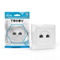 Розетка компьютерная 2-м СП AVA в сборе бел. TOKOV LIGHT TKL-AV-RC2-C01 1909901 - фото 16763974
