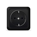 Розетка 1-м ОП Олимп 16А IP20 с заземл. черн. Universal 2227 1905567 - фото 16764065