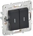 Выключатель проходной 2-кл. SKANDY 10А SK-V10Bl с индикацией черн. IEK SK-V22-1-10-K02 1835534 - фото 16764262
