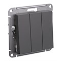 Выключатель 3-кл. AtlasDesign (сх. 1+1+1) 10AX механизм базальт SE ATN001431 1741198 - фото 16764512