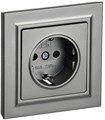 Розетка СП BRITE РСР14-1-0-БрС 16А в сборе с заземл. защ. шторки сталь IEK BR-R14-16-K46-F 1766001 - фото 16764570
