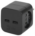 Разветвитель электрический SP-2-USB-B на 2 розетки 220В+ 2xUSB 2400мА без заземл 10А черн. Эра Б0049535 1699027 - фото 16764747