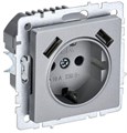 Розетка BRITE РЮш10-1-БрА 16А с USB A+A 2.1А с заземл. защ. шторки механизм алюм. IEK BR-R14-16-U21-D21-K47 1679766 - фото 16764780