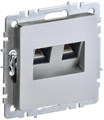 Розетка компьютерная двойная СП RJ45 кат.5E BRITE РК10-2-БрА механизм алюм. IEK BR-K20-1-K47 1617402 - фото 16765009