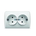 Розетка 2-м ОП Клио 16А IP44 с заземл. бел. UNIVersal К2231 1502138 - фото 16765260