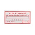 Наклейка информационный знак "Ответственный за пожарную безопасность" 100х200мм Rexant 56-0012 1356334 - фото 16765485