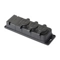 Колодка 3-м 16А IP44 2P+PE 230В с защ. крышками каучук PROxima EKF RPS-015-16-230-44-r 527771 - фото 16765795