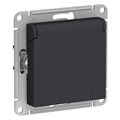 Розетка 1-м СП AtlasDesign 16А IP20 с заземл. защ. шторки с крышкой механизм карбон SE ATN001046 1240544 - фото 16765929