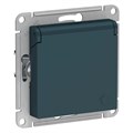 Розетка 1-м СП AtlasDesign 16А IP20 с заземл. защ. шторки с крышкой механизм изумруд SE ATN000846 1240458 - фото 16765949