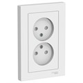 Розетка 2-м СП AtlasDesign 16А IP20 без заземл. защ. шторки в сборе бел. SE ATN000122 1240134 - фото 16765965