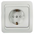Розетка 1-м CLASSICO защ. шторки с заземл. 2028x бел. ASD / IN HOME 4690612000978 464638 - фото 16766187