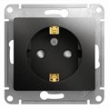 Розетка 1-м СП 1мод. Glossa 16А IP20 с заземл. защ. шторки механизм антрацит SE GSL000745 400317 - фото 16766450