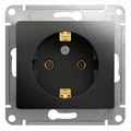 Розетка 1-м СП 1мод. Glossa 16А IP20 с заземл. механизм антрацит SE GSL000743 400316 - фото 16766451