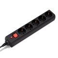 Удлинитель с сетевым фильтром 5х1.8м с заземл. 10А IP20 500SH-1.8-B 2.2кВт CCA черн. BURO 992289 390153 - фото 16766506