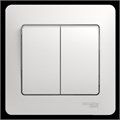 Выключатель 2-кл. СП Glossa 10А IP20 (сх. 5) 10AX в сборе бел. SE GSL000152 275159 - фото 16766633