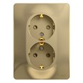 Розетка 2-м СП Glossa 16А IP20 с заземл. защ. шторки в сборе титан SE GSL000426 1063784 - фото 16766712