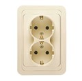Розетка 2-м СП Mimoza 16А IP20 с заземл. крем./крем. Makel 25082 26445 - фото 16766989