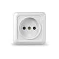 Розетка 1-м ОП Олимп 16А IP20 без заземл. бел. UNIVersal О0022 78416 - фото 16767544