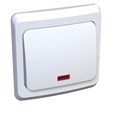 Переключатель проходной 1-кл. СП Этюд 10А IP20 с подсветкой бел. SE BC10-007B 87935 - фото 16767580