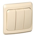 Выключатель 3-кл. СП Этюд 10А IP20 крем. SE BC10-003K 87922 - фото 16767585