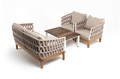 "Диего" лаунж-зона 4-местная плетеная из роупа со столиком "Канны" цвета "дуб", основание дуб, роуп бежевый DIES2C2TJ-4-OAK-SET biege - фото 16769731