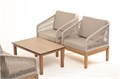 "Канны" лаунж-зона 4-местная из роупа со столиком "Канны" цвета "дуб", основание дуб, роуп бежевый KANS2C2TJ-4-SET biege - фото 16770177