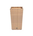 "Капучино" кашпо для цветов плетеное из искусственного ротанга, цвет соломенный YH-Y901W - фото 16770373