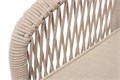 "Канны" кресло плетеное из роупа, каркас алюминий белый, муар, роуп бежевый круглый, ткань бежевая 052 KAN-A-001 W Mua beige(beige052) - фото 16771154