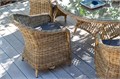 "Равенна" плетеное кресло из искусственного ротанга, цвет соломенный с серой подушкой YH-C1103W - фото 16771313