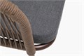 "Марсель" стул плетеный из роупа, каркас алюминий коричневый (RAL8016) муар, роуп коричневый круглый, ткань темно-серая 027 MAR-CH-001 RAL8016 Mua brown(D-gray027) - фото 16771335