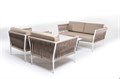 "Касабланка" лаунж-зона плетеная из роупа 4-местная, цвет серо-коричневый KASS2C2T-4-SET biege - фото 16771446