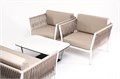 "Касабланка" лаунж-зона плетеная из роупа 4-местная, цвет серо-коричневый KASS2C2T-4-SET biege - фото 16771450
