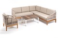 "Канны" модульная угловая лаунж-зона из роупа (веревки), цвет темно-серый KAN-S5C1T1-5-SET biege - фото 16771489