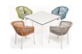 "Аркобалено" обеденная группа на 4 персоны со стульями "Марсель", каркас белый, роуп цветной ARC-CM4T1-5-SET color - фото 16771780