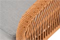 "Канны" диван 2-местный плетеный из роупа, каркас алюминий светло-серый (RAL7035) муар, роуп оранжевый меланж круглый, ткань светло-серая KAN-S-2-001 RAL7035 Mua mel-orange(H-gray) - фото 16774627
