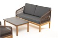 "Канны" лаунж-зона 4-местная из роупа со столиком "Канны" (серый гранит), основание дуб, роуп коричневый KANS2C2TJ-4-SET-gran brown(D-gray) - фото 16774804