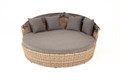 "Стильяно" плетеная кровать круглая, цвет соломенный YH-L618W - фото 16775021