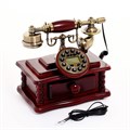 Ретро-телефон с выдвижным ящиком, темное дерево, 16х23х25 см 2522819 - фото 16777313